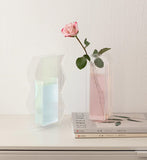 Yeknu Minimalist Fluted Acrylic Flower Vase