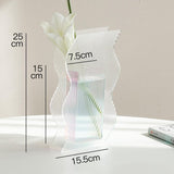 Yeknu Minimalist Fluted Acrylic Flower Vase