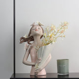 Yeknu Butterfly Forest Girl Figurine Vase