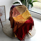 Yeknu Textile City Ins Retro Sofa Decor Towel Mediterranean Nepal Plaid Patchwork Throw Blanket Heavy Sofa Cover Bedspread 220x260cm