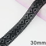 Yeknu (5 meters/roll) black Lace Fabric Cotton Embroidered Trim DIY Sewing Handmade Craft Ribbon Materials