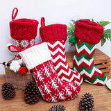 Yeknu Knitted Christmas Stocking Socks Sack New Year Gift Candy Bags Christmas Decorations For Home Xmas Tree Hanging Ornaments Natal