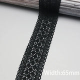 Yeknu (5 meters/roll) black Lace Fabric Cotton Embroidered Trim DIY Sewing Handmade Craft Ribbon Materials