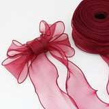 Yeknu 60mm Wave Silk Organza ribbon Bow material for hair ornament gift wrapping decoration lace ribbons