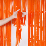 Yeknu 0.5M*1M New Halloween Party Backdrop Orange Black Foil Curtain Halloween Photo Booth Backdrop Curtain Halloween Background