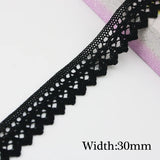 Yeknu (5 meters/roll) black Lace Fabric Cotton Embroidered Trim DIY Sewing Handmade Craft Ribbon Materials