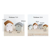 Yeknu Nordic Wooden House Ornaments Home Decoration Wood Architecture with Woven Proof Cute Desk Miniature Craft Work Nursery Decor