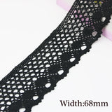 Yeknu (5 meters/roll) black Lace Fabric Cotton Embroidered Trim DIY Sewing Handmade Craft Ribbon Materials