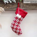 Yeknu Knitted Christmas Stocking Socks Sack New Year Gift Candy Bags Christmas Decorations For Home Xmas Tree Hanging Ornaments Natal