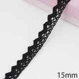 Yeknu (5 meters/roll) black Lace Fabric Cotton Embroidered Trim DIY Sewing Handmade Craft Ribbon Materials