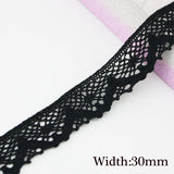 Yeknu (5 meters/roll) black Lace Fabric Cotton Embroidered Trim DIY Sewing Handmade Craft Ribbon Materials