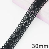 Yeknu (5 meters/roll) black Lace Fabric Cotton Embroidered Trim DIY Sewing Handmade Craft Ribbon Materials