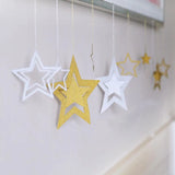 Yeknu Rose Gold Hollow Star Paper Garlands Banner Hanging for Wedding Christmas Decorations Kids Birthday Party Supplies Baby Shower