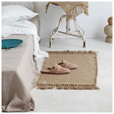 Yeknu Jute Rug Area Rugs Macrame Table Runner Tables Cloth Decoration Carpet with Tassels Badroom Floor Mats Nordic Chic Room Decor