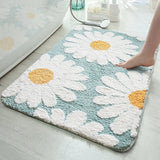 Yeknu Daisy Bathroom Mat Nordic Fluffy Carpet Area Rug Bath Room Floor Floral Absorbent Anti Slip Pad Bathmat Doormat Home Decor