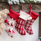 Yeknu Knitted Christmas Stocking Socks Sack New Year Gift Candy Bags Christmas Decorations For Home Xmas Tree Hanging Ornaments Natal