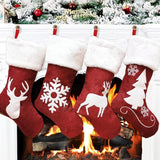 Yeknu Knitted Christmas Stocking Socks Sack New Year Gift Candy Bags Christmas Decorations For Home Xmas Tree Hanging Ornaments Natal