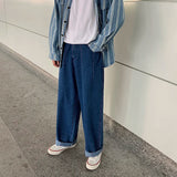 Yeknu Men Wide Leg Jeans Loose Straight Baggy Denim Pant Men's Women's Streetwear Skateboard Pants Oversized Hip Hop Casual Trousers