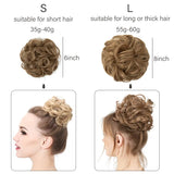 Yeknu - Synthetic Messy Hair Bun Chignon Scrunchies Fake Hair Band Braid Elastic Hairpiece Tail For Women Synthetic Wrap Curly Ponytail