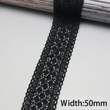 Yeknu (5 meters/roll) black Lace Fabric Cotton Embroidered Trim DIY Sewing Handmade Craft Ribbon Materials