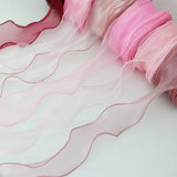 Yeknu 60mm Wave Silk Organza ribbon Bow material for hair ornament gift wrapping decoration lace ribbons