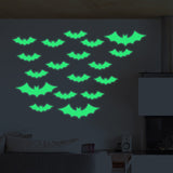 front porch halloween ideas Halloween Carved Luminous Stickers Blood-Absorbing Bat Witch Pumpkin Ghost Peeping Eyes Holiday Decorative Fluorescent Stickers