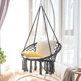 small bedroom ideas INS Nordic Style Net Red Hanging Basket Outdoor Cotton Rope Hanging Chair Balcony Cradle Chair Indoor B &amp; B Tassel Swing