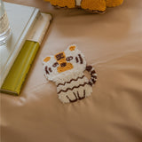 Cute Cartoon Tiger Towel Embroidered Cotton Four-Piece Set 100 Long-Staple Cotton Quilt Cover Bed Sheet Fitted Sheet Bedding Set