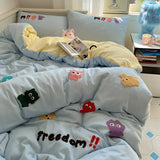 New Style Fresh Towel Embroidery Kit Skin-Friendly Washed Cotton Cute Cartoon Four-Piece Set Girl's Heart Kit