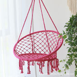 small bedroom ideas INS Nordic Style Net Red Hanging Basket Outdoor Cotton Rope Hanging Chair Balcony Cradle Chair Indoor B &amp; B Tassel Swing