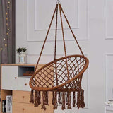 small bedroom ideas INS Nordic Style Net Red Hanging Basket Outdoor Cotton Rope Hanging Chair Balcony Cradle Chair Indoor B &amp; B Tassel Swing