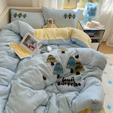 New Style Fresh Towel Embroidery Kit Skin-Friendly Washed Cotton Cute Cartoon Four-Piece Set Girl's Heart Kit