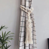 Yeknu Handwoven Macrame Curtain Tie Backs Cotton Rope Tassels Pendant Curtain Strapping  Bohemia Curtain Accesorios Wall Decoration