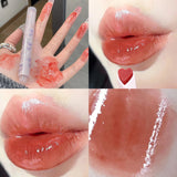 Yeknu Water-light Lip Glaze Mirror Glitter Lip Tint Long Lasting Moisturising Love Heart Shape Solid Lipstick Pen Lips Makeup Cosmetic