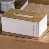 Yeknu Wooden Tissue Box Thickened Box Office Household Paper Storage Box Elegant Car Tissue Holder Towel Dispenser Desktop Decoration