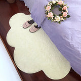 Yeknu Cloud Shaped Bedside Carpet Soft Plush Bedroom Rugs Non Slip Floor Mat for Living Room Nursery Baby Play Mat Home Decorative Rug