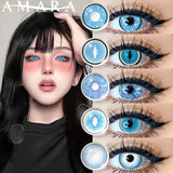 Yeknu Blue Color Contact Lenses for Eyes Cosplay Yearly Makeup Halloween Beauty Color Contact Lenses Free Shipping