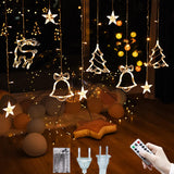 Yeknu 220V/110V/Battery Christmas Lights 2025 String Light Fairy Garland Curtain Decor For Holiday Party Xmas 2024 New Year Decoration