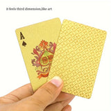 Yeknu 1 set of waterproof gold foil poker, 24K gold plastic poker, durable washable party entertainment supplies