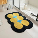 Yeknu Tufting Dots Bedroom Rug Living Room Carpet Yellow Circles Bedside Bathroom Mat Door Floor Anti Slip Pad Aesthetic Home Decor