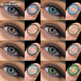 Yeknu 1pair Natural Colored Lenses for Eyes Gray Contact Lenses Fashion Blue Eye Contacts Brown Lenses Yearly Color Eye Lens