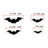 Yeknu 16pcs Halloween 3D Black Bat Wall Stickers Removable Halloween DIY Wall Decal Halloween Party Decoration Horror Bats Stickers