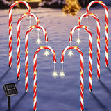 Yeknu Christmas solar candy cane lights, holiday parties, courtyard paths, atmosphere decoration props outdoor waterproof night lights