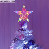 Yeknu LED Light Up Christmas Tree Star Topper Xmas Tree Ornaments Lamp 2025 New Year Decorations For Home Navidad Natal Noel