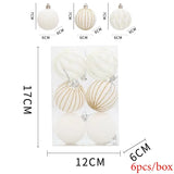 Yeknu 6Pcs/box 6cm Christmas Balls Ornaments Christmas Tree Hanging Pendants Christmas Decorations for Home 2024 Navidad New Year Gift