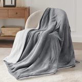 Yeknu Sherpa Fleece Throw Blanket for Couch - Thick and Warm Blankets for All Seasons Soft and Fuzzy Throw Blanket for Sofa Grey