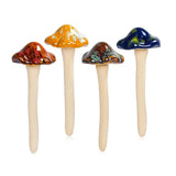 Yeknu 4Pcs Garden Mushrooms Decorations Ceramics Fairy Mushroom Ornaments Realistic Mushroom Sculpture Non-Fading Toadstool