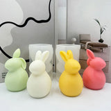 Yeknu 3D Easter Egg Bunny Silicone Candle Mold Animal Crafts Resin Aromatherapy Gypsum Soap Mould Chocolate Baking Tools Easter Decor