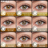 Yeknu 2pcs Natural Color BROWN Contact Lenses for Eyes Soft Beauty Contact Lenses Eye Cosmetic Color BROWN Lens Eye Makeup