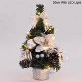 Yeknu 20/30cm Artificial Christmas Tree Table Ornament with LED Light Balls Christmas Decoration for Home New Year Gift Mini